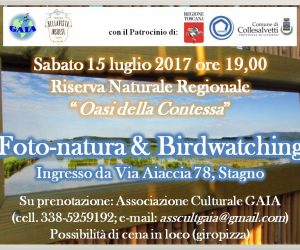 Sabato 15 luglio: Foto-natura & Birdwatching in Oasi