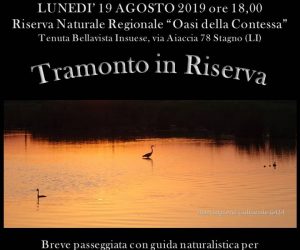 Lunedì 19 agosto Tramonto in riserva